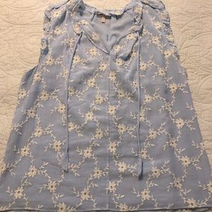 Rebecca Taylor Tie Front Embroidered Lace Top - M